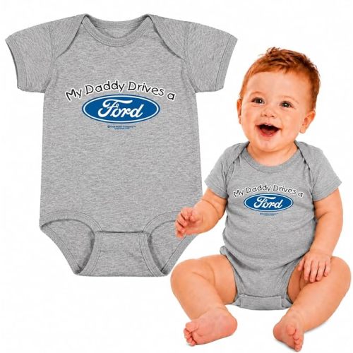 My Daddy Drives a Ford Cars and Trucks Baby Creeper Boys Girls Infant