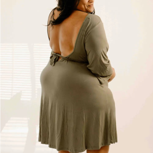 Lila Labor & Postpartum Gown in Sage