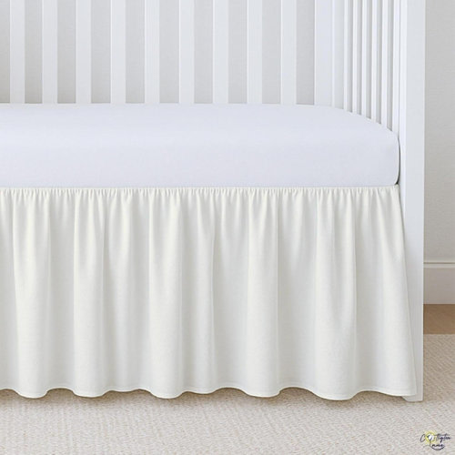 Textiles Hub Ivory Crib Skirt Dust Ruffle, 100% Natural Cotton, Soft, Durable Nursery Crib Toddler Bedding Skirt For Baby Girls Or Boys, Fits Standard Cribs | Wayfair