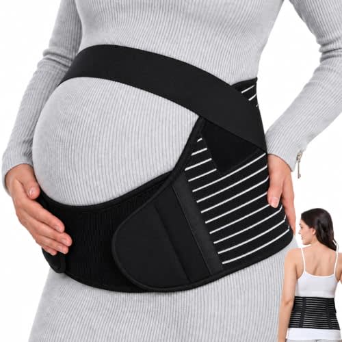 NeoTech Care Pregnancy Belly Band, Maternity Belt, for Pregnancy Belly Support, Back/Pelvic Support (Size M, Black Color)