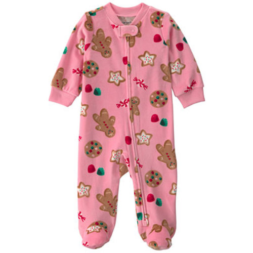 Baby Girls' Gingerbread Footed 2-Way Zip Sleep & Play Pajamas