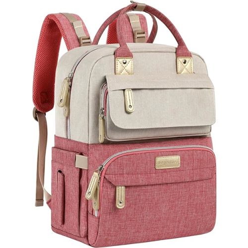 Legestori Diaper Bag Backpack, Baby Girl Diaper Bag, Large Diaper Bag Backpack Gift for Girls, Baby Diper Backpack for Travel with Insulated Pockets and Stroller Straps