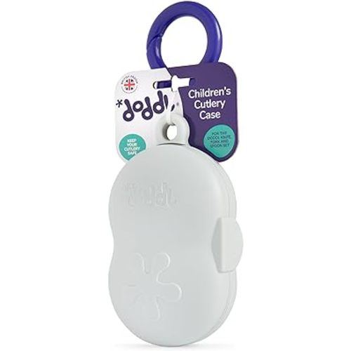 doddl Toddler Travel Utensil Case, Fits Toddler Fork, Spoon and Knife Sets, Clips to Bags & Strollers, Travel Essentials, Dishwasher Safe (Case Only)