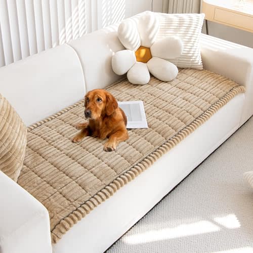 Mivnue Couch Cover for Dogs, Washable Non Slip Pet Sofa Furniture Protector | Thick Flannel & Anti-Slip Backing, Protect Couch Cover from Pet Hair, Dirt & Messes for Leather & Fabric Sofa and Loveseat