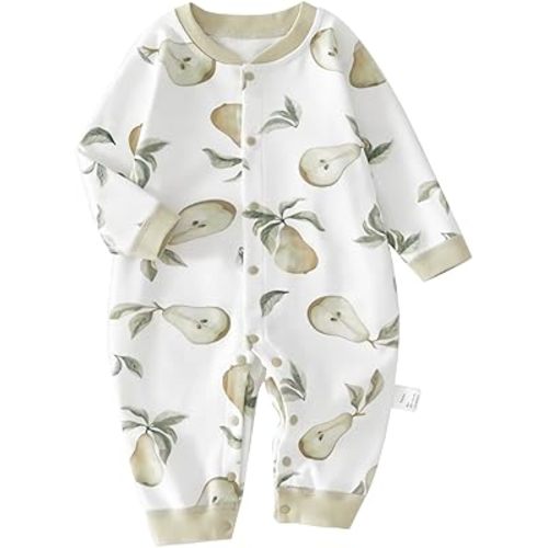 100% Organic Cotton Soft 3-24 Months Unisex Footless Newborn Baby Sleepers Pajamas Romper Boys Girls Long Sleeve