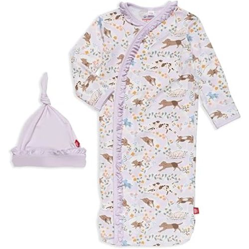 Magnetic Me Modal Newborn Sleeper Gown & Hat Set | Silky Soft Modal Fabric Sleep Sack