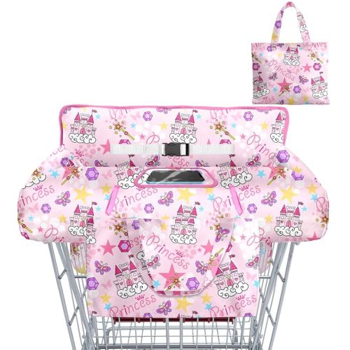 Shopping Cart Cover for Baby Girl Boy 2-in-1 High Chair Water Resistant High Chair Cover w/Phone Pouch Pocket Gender Neutral Cart Cover for Babies Padded Grocery Cart Cover for Baby