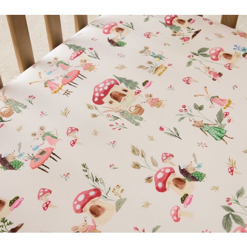 Mice & Friends Organic Crib Fitted Sheet