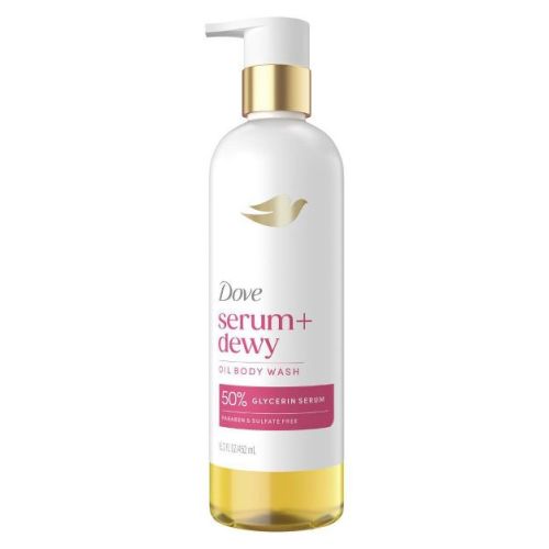Dove Beauty Serum+Dewy Oil Body Wash - 50% Glycerin Serum - 15.3 fl oz: Vegan, For Normal to Dry Skin, Floral Scent