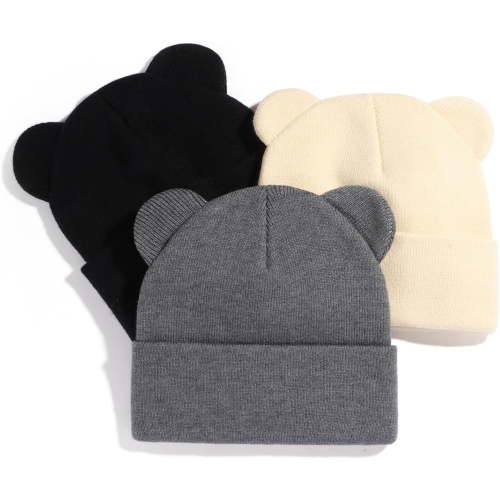 Baby Winter Beanie Hat,Kids Cute Bear Ears Soft Knit Beanie for Infant Boys Girl Warm Winter Hat Caps