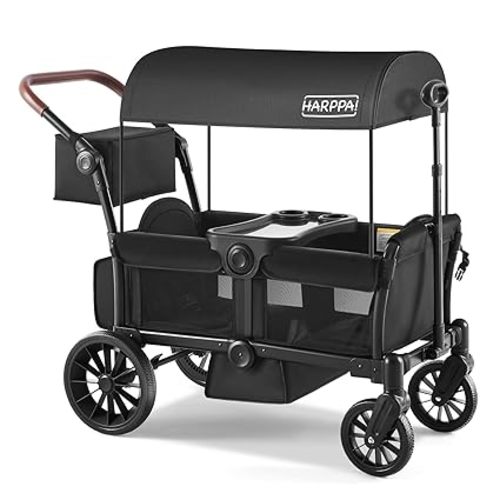 Harppa Rori Wagon Stroller for 2 Kids, 8''/12''All-Terrain Wheels,Foldable