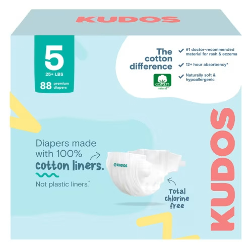 Kudos Total Chlorine Free 100% Cotton Liner Premium Diapers Sizes 1-6 | Costco