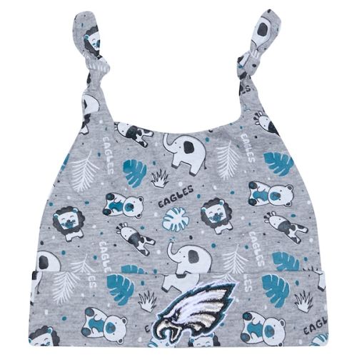 Philadelphia Eagles New Era Infant Animal Baby Beanie Cuffed Knit Hat - Gray