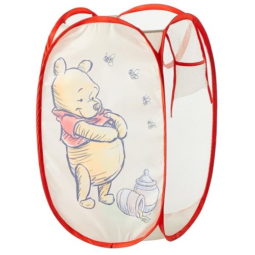 Disney Winnie the Pooh Pop Up Hamper – Collapsible Laundry Basket with Durable Carry Handles – 21'' x 13.5'' – Lightweight Storage Bin for Nursery, Bedroom & Toys
