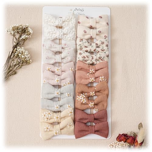 Fancy Clouds Baby Hair Clips with Bows for Girls,20pc Handmade Fully Lined Hair Barrettes,Hair Accessories for All Age Girls Toddlers Infants kids Gifts