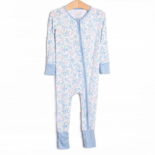 Rosette Blooms Bamboo Zippy Pajama, Blue – Stitchy Fish