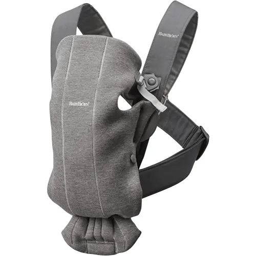BabyBjörn Baby Carrier Mini, Dark Gray, 3D Jersey Infant Carrier (7-25 lbs), Ergonomic, Easy-to-Use