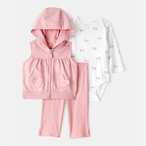 Baby Girl Carter's 3-pc. Heart Vest, Bodysuit & Legging Set