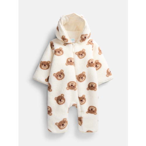 Wonder Nation Baby Teddy Fleece Pram with Hood, Sizes 0M-9M