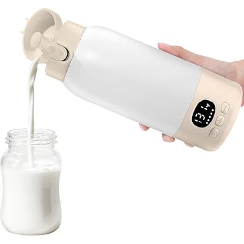 SORUTO Portable Milk Warmer for Travel, 45W Fast Charging Bottle Warmer with 17oz Large Capacity, Fast Heating Breast Milk Warmer, Long Battery Life, Precise Temp Control