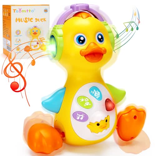 Tsomtto Baby Musical Light Up Duck Toy, Baby Toys Dancing Crawling Tummy Time Toys, Newborn Infant Musical Learning Toy Gifts for Baby Boys Baby Girls