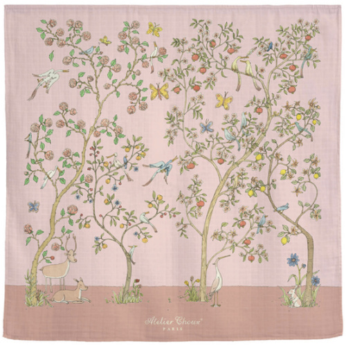 Swaddle Blanket In Bloom Pink | Atelier Choux Paris | NINI and LOLI