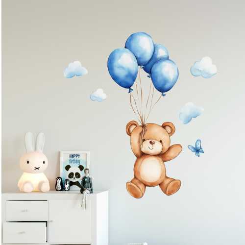 Teddy Bear Wall Decal, Nursery Bear Wall Decal, Nursery Wall Decal, Kid Room Wall Decal, Baby Room Decal, Babyshower Gift