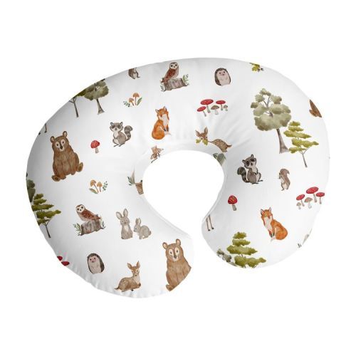 Sweet Jojo Designs Boy, Girl, Unisex/Gender Neutral Support Nursing Pillow Cover (Pillow Not Included) Watercolor Woodland Forest Animals Multicolor