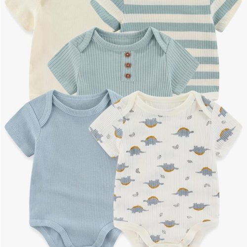 Body de bebé acanalado mezcla verano recién nacido niño niña ropa 5-pack