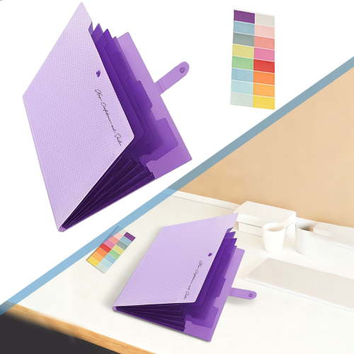 Expanding File Folder, 12.8 x 9.6 Inch ,Style B ,Practical for Office, Hospital Folder, According File Folder Organizer, Accordion Folder, Multi Pocket Folder