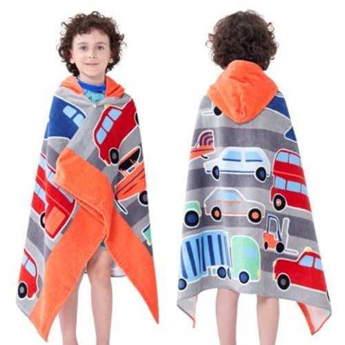 Bavilk Kids Hooded Bath Beach Towel Girls Boys Swim Pool Cover Up Super Absorbent Cute Cartoon Animal Full Vitality