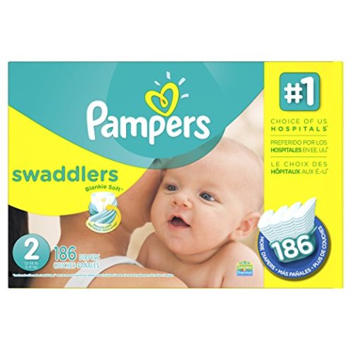 Pampers Swaddlers Disposable Diapers Size 2, 186 Count