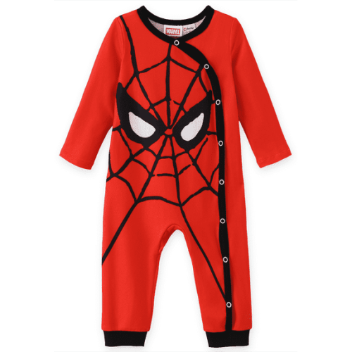 Marvel Spider-Man Baby Boys Red Long Sleeve One Piece Romper Snap Coverall Outfit Web Halloween Gift