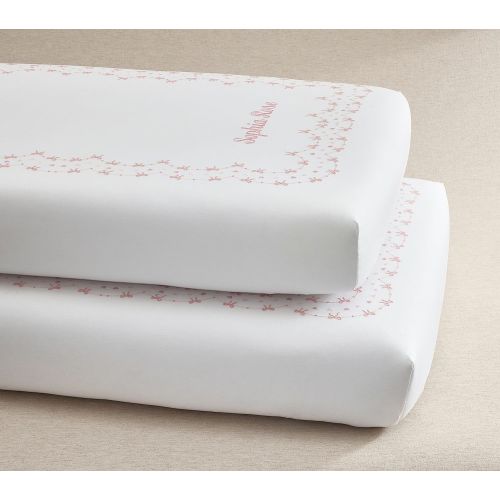 Welcome Home Heart Embroidered Picture-Perfect Organic Crib Fitted Sheet
