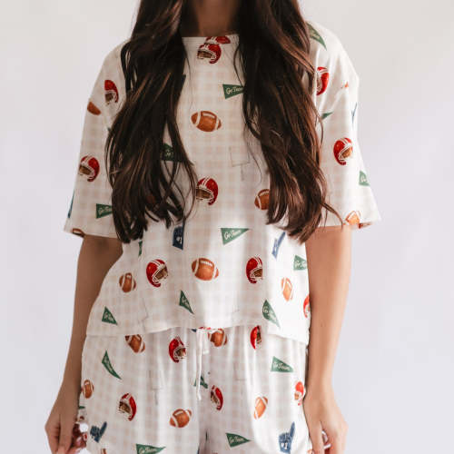 Women’s Ruffle Short Set in Football