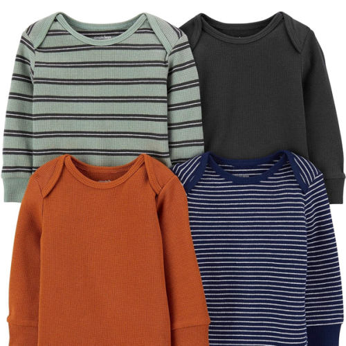 Simple Joys by Carter's Baby 4-pack Soft Thermal Long Sleeve Bodysuits