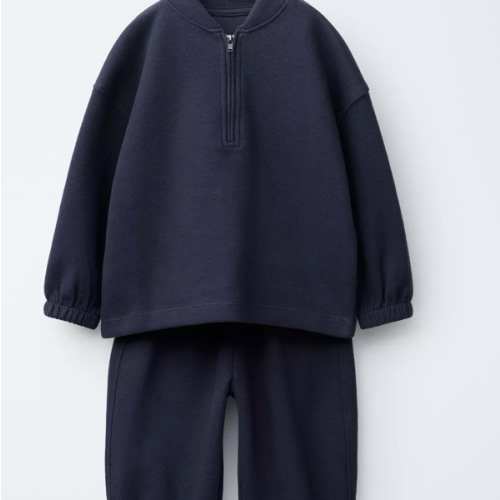 PLAIN JOGGING SWEATSHIRT AND JOGGER PANTS SET - Blue | ZARA United States