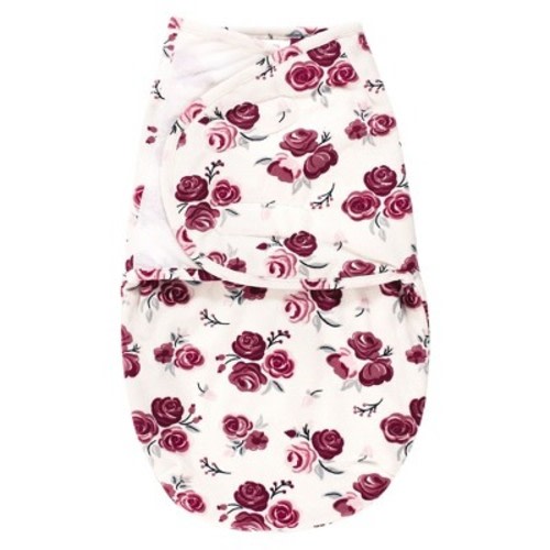 Hudson Baby Infant Girls Plush Faux Fur Swaddle Wrap, Rose, 0-3 Months
