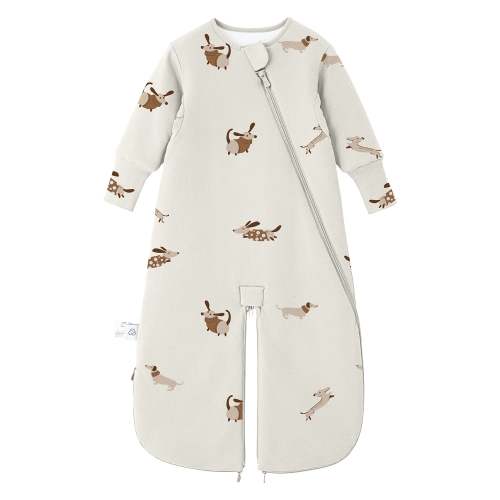 All Season Sleep Suit Sack 3-in-1 1.0 TOG - Organic Cotton & Camel Wool - Sunny Pup