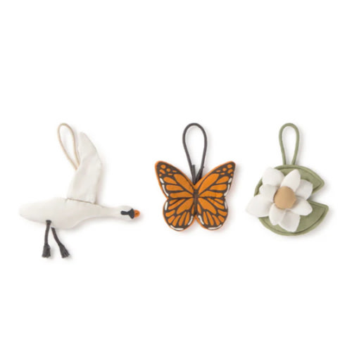 SET OF 3 RATTLE TOY HANGERS - SWAN