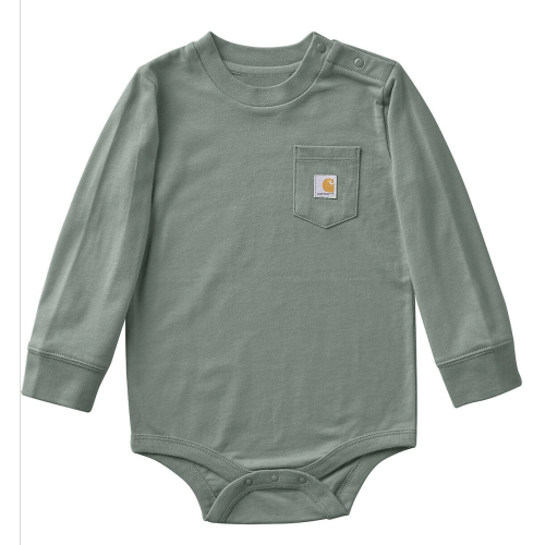 Kids' Long Sleeve Pocket Bodysuit - Vintage Green 3M