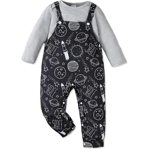 NZRVAWS Newborn Baby Boy Clothes Outfits Infant Stripe Animal Romper Cute Denim Jeans Jumpsuit Overalls 0-18 Months