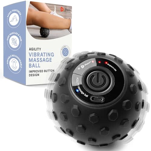 Lifepro 4-Speed Vibrating Massage Ball Roller- Revolutionary Lacrosse Ball Deep Tissue Trigger Point Therapy - Massage Ball for Plantar Fasciitis, Yoga Therapy, Mobility, Myofascial Release Ball