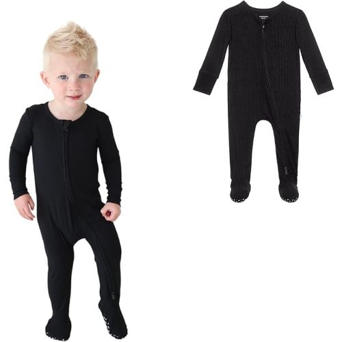 Posh Peanut Baby Boy Footie Pajamas - Soft Viscose Made from Bamboo 2 Way Zipper Sleepers & Onesies