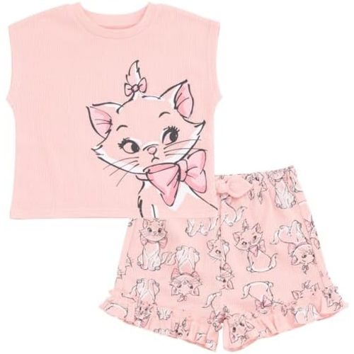 Disney Waffle Knit T-Shirt and Shorts Outfit Set Newborn to Little Kid Sizes (0-3 Months - 5)