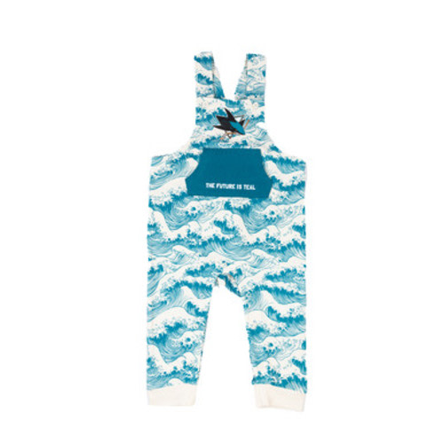 Infant San Jose Sharks Sport Design Sweden Future is Teal Wavy Overalls
