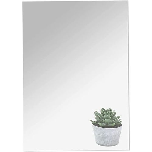 16"x12" Acrylic Mirror Sheet, Flexible Non Glass Body Mirror Tiles Large Self Adhesive Mirror Stickers for Bathroom Bedroom Home Wall Decor (1pc)