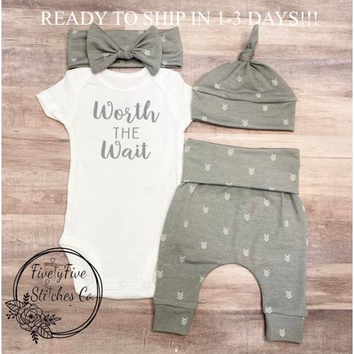Gender Neutral Going Home Outfit Gender Neutral Coming Home Outfit Worth The Wait Arrows Gender Neutral Baby Clothes Unisex Baby Clothes