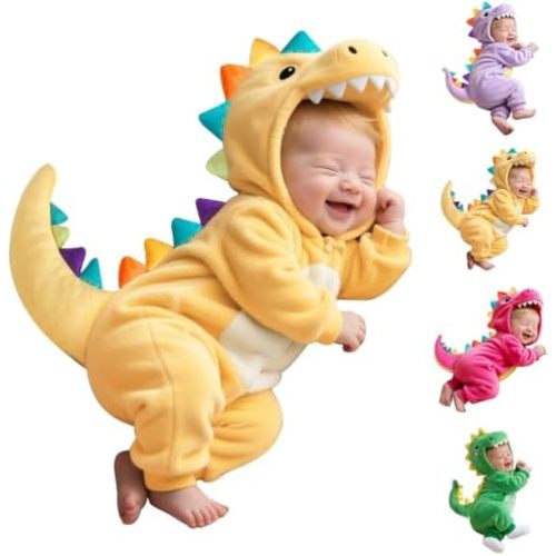Baby Dinosaur Costume Hooded One-Piece Rompers