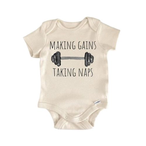 Gym Bodybuilder Workout Newborn Baby Onesie® Bodysuit GS1 Multicolor 0-3M
